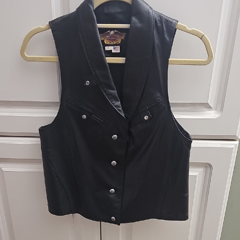 ⚜️Harley-Davidson Black Button-Up Vest